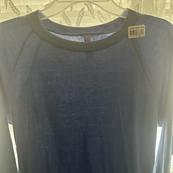 Light Blue American Apperal Long Sleeve T- Shirt - Picture 2 of 7